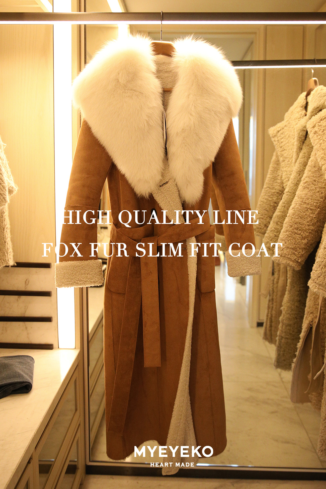 HIGH QUALITY LINE - FOX FUR SLIM FIT COAT