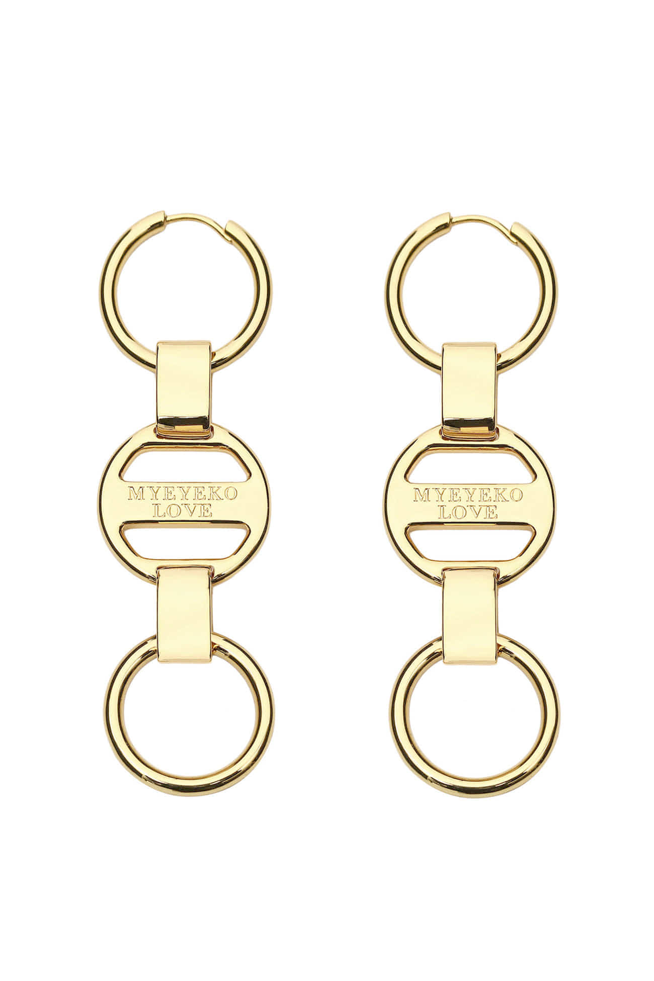 MYEYEKO Logo Love Chain Earring Gold