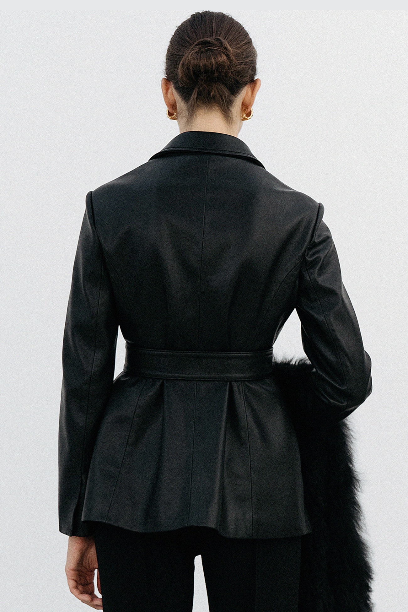 HIGH QUALITY LINE - Joan Hourglass Leather Jacket (BLACK)