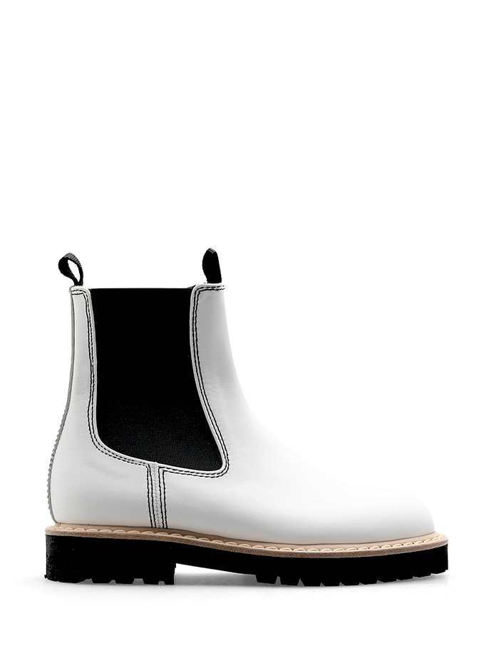 CHUNKY SOLE CHELSEA BOOTS - WHITE