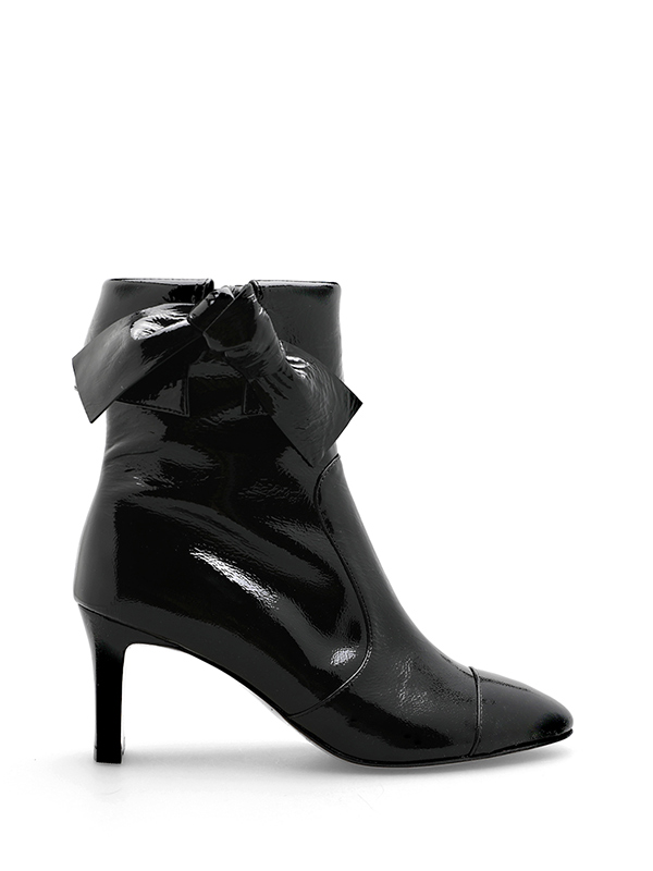 CARINE ANKLE BOOTS - BLACK WRINKLE PATENT