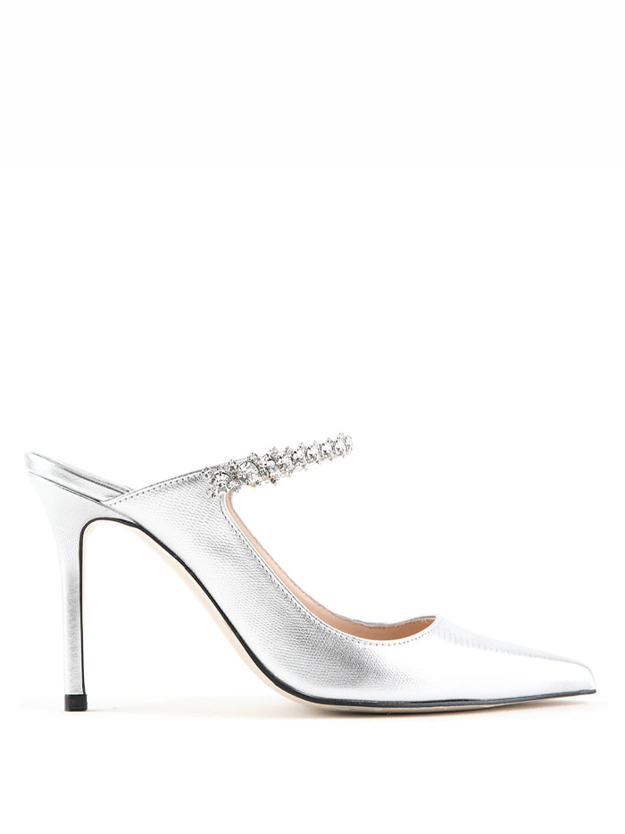 CLASSIC GRACE MARY JANE MULES - SILVER LIZARD CRYSTAL