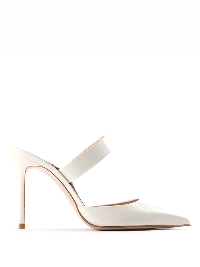 VEVERS POINT-TOE MULES - IVORY