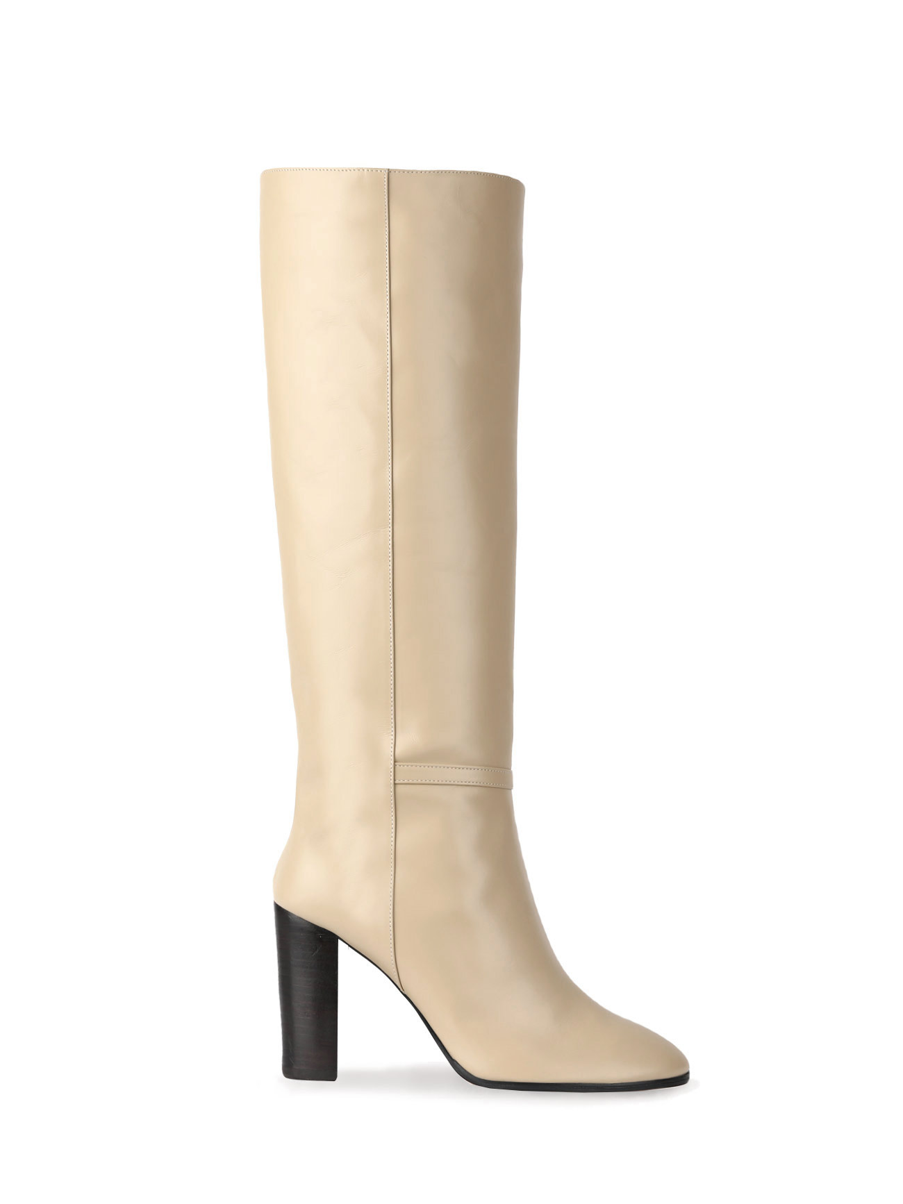 KATE LEATHER KNEE BOOTS - BEIGE