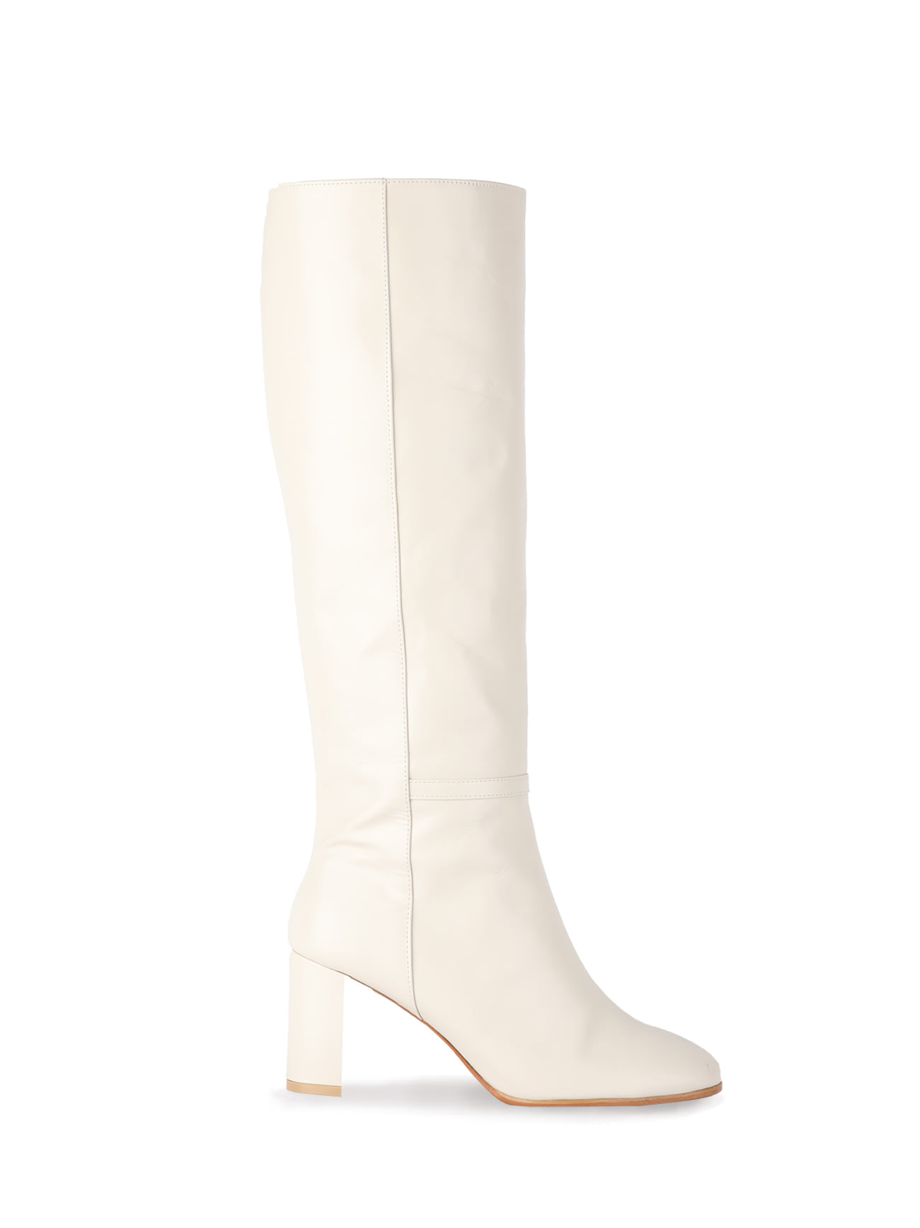 KATE LEATHER KNEE BOOTS - IVORY