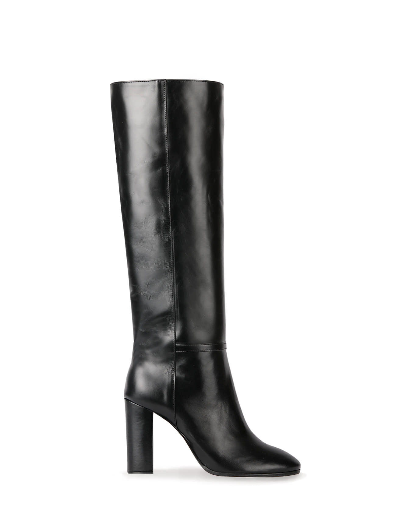 KATE LEATHER KNEE BOOTS - BLACK