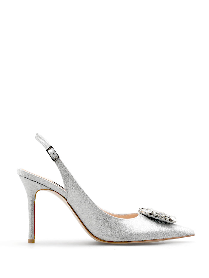 CLASSIC GRACE EMBELLISHED SLINGBACK - SPECIAL SILVER