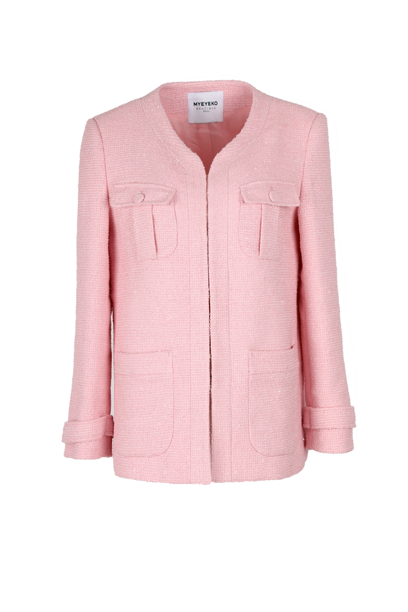 HIGH QUALITY LINE - PINK Tweed  Boucle Jacket (made fabric)