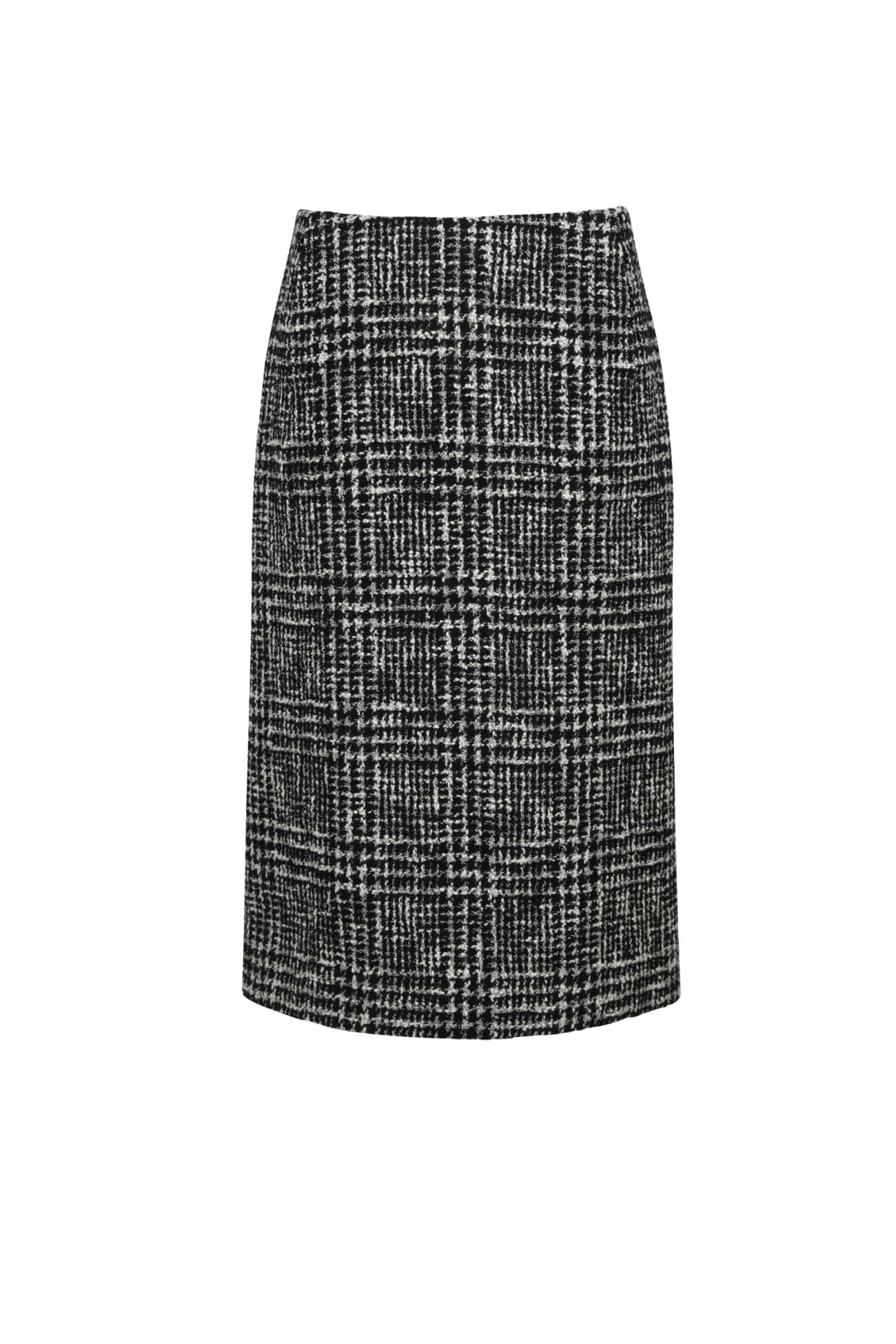HIGH QUALITY LINE - CHECK Tweed Midi Skirt (Fabric by FINETEX, Made in JAPAN)