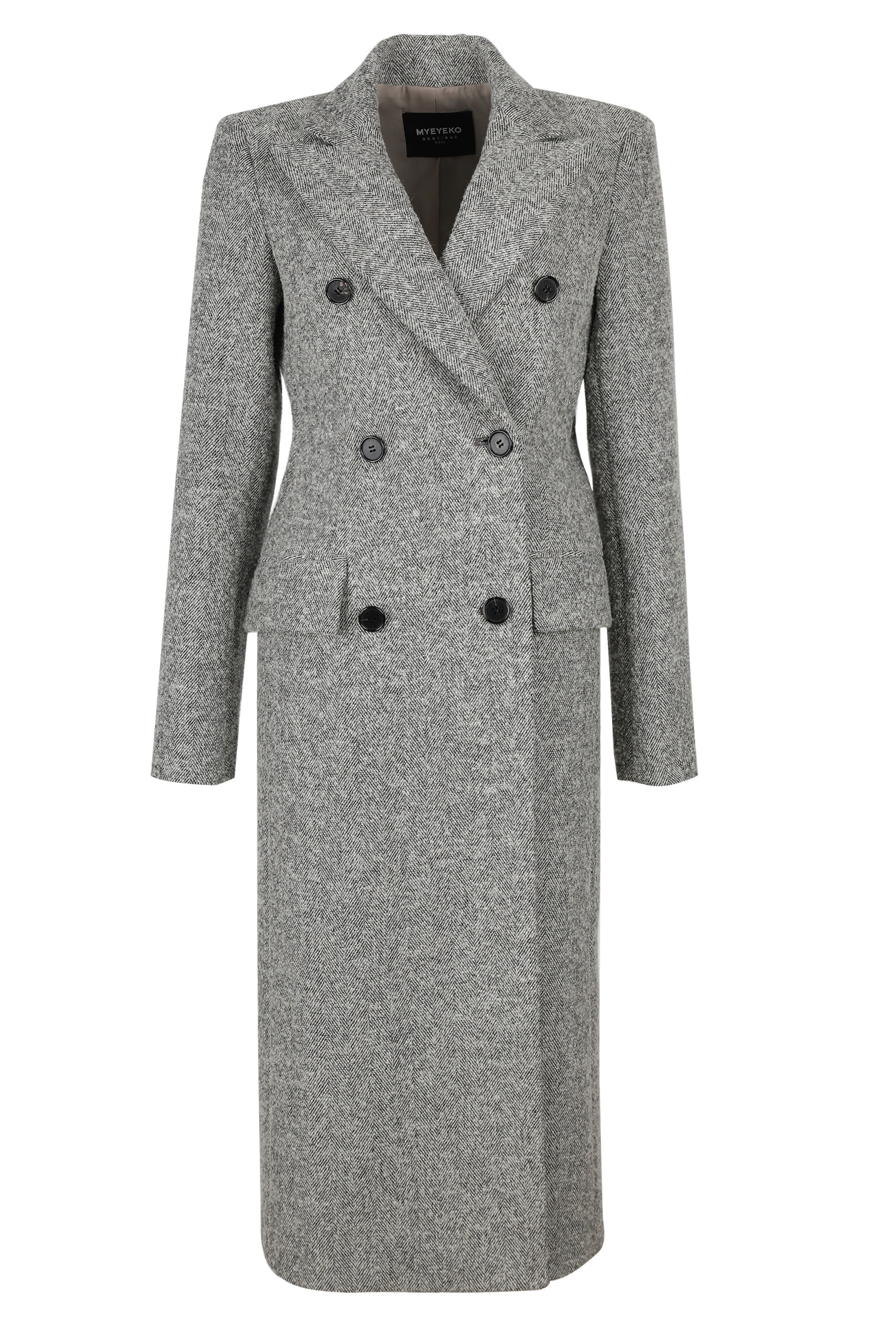 HIGH QUALITY LINE - Tailored Wool Coat (HerringBone) Fabric by. Made in JAPAN