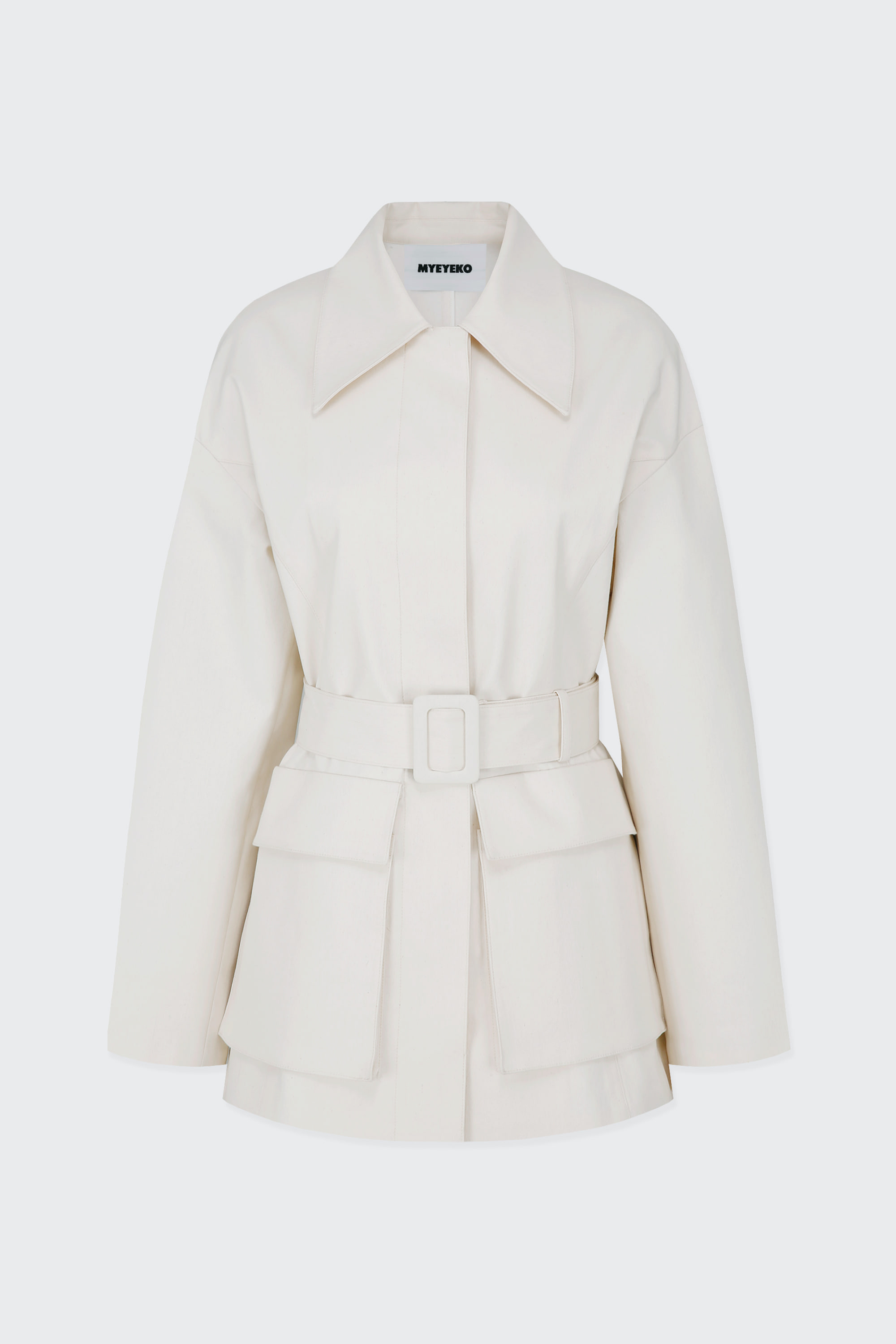 HIGH QUALITY LINE - COTTON BELTED JACKET (IVORY)