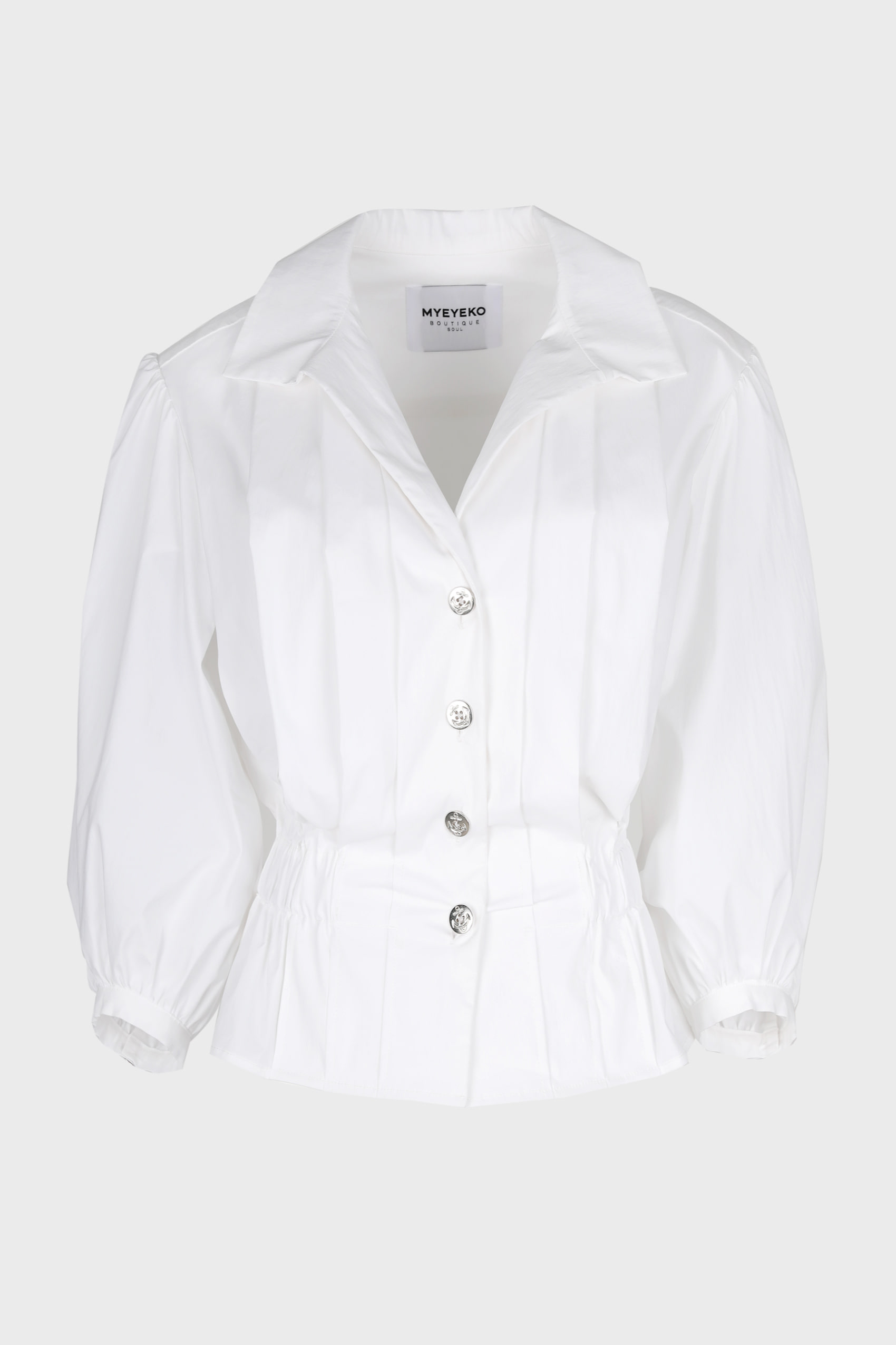 HIGH QUALITY LINE - MYEYEKO 23 SUMMER COLLECTION / 90&#039;s WHITE CLASSIC PLEATS SHIRT