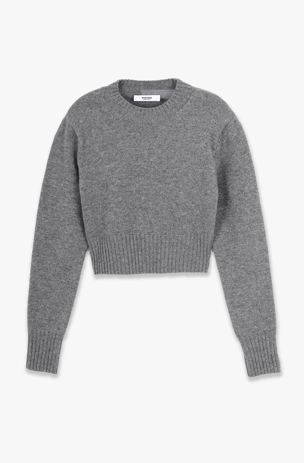 HIGH QUALITY LINE - ESSENTIAL / ROW Extra Fine Wool Round Neck KNIT (GRAY)