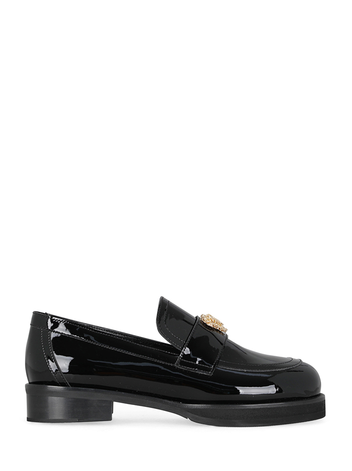 LOVE PATENT LEATHER LOAFERS - BLACK