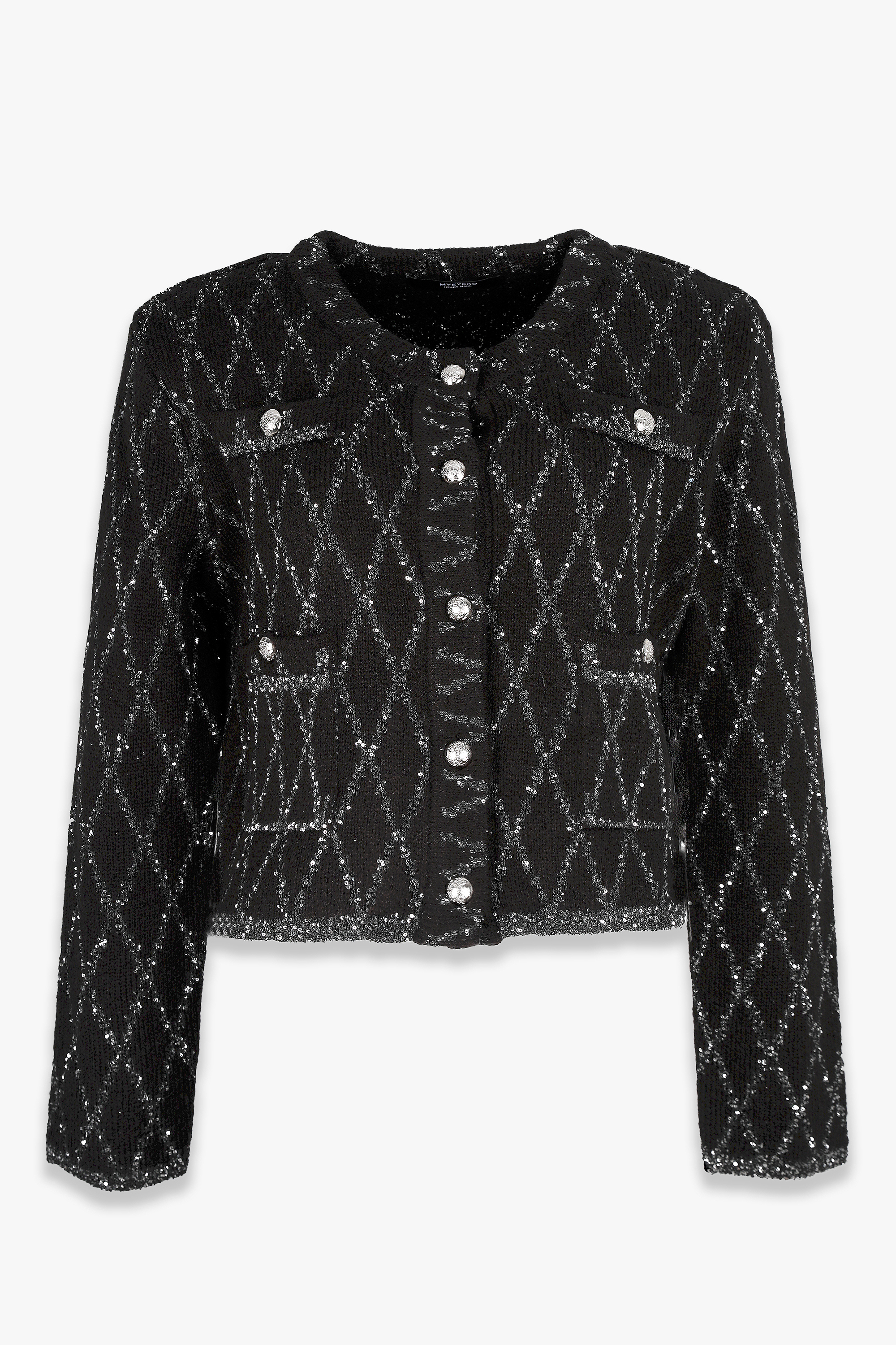 HIGH QUALITY LINE - MYEYEKO 23 SPRING COLLECTION / SEQUIN DIA KNIT JACKET (BLACK)