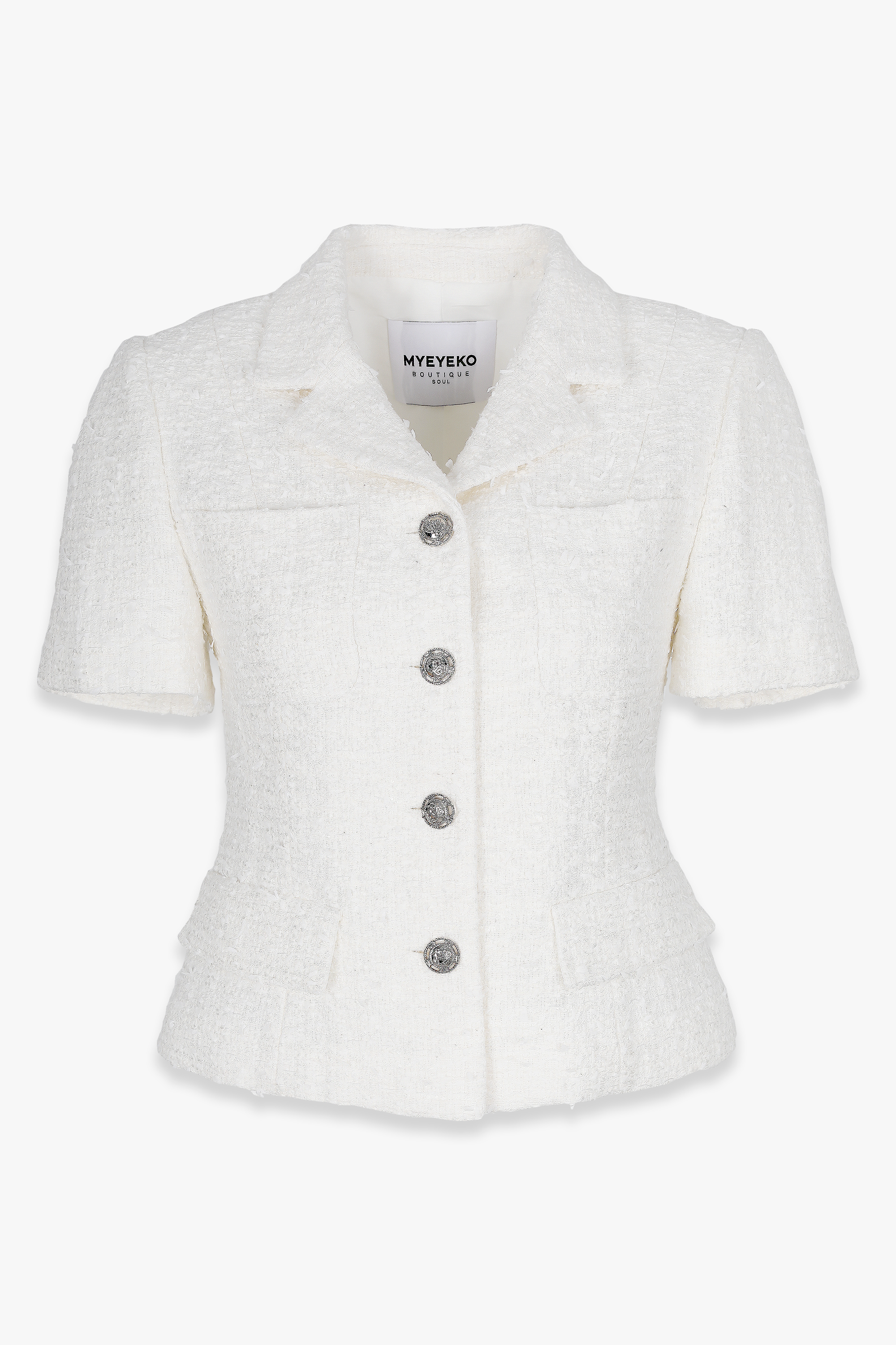 HIGH QUALITY LINE - SPRING COLLECTION / IVORY TWEED JACKET (Fabric by, Made in JAPAN) Short ver.